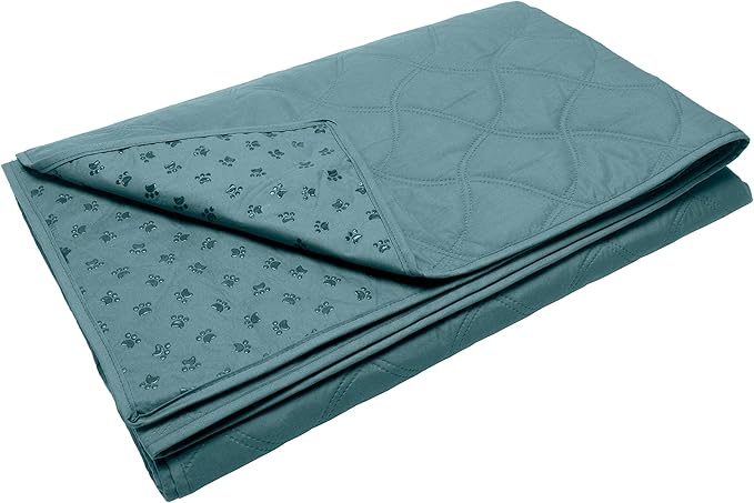 Furhaven Waterproof & Non-Slip King Size Mattress Cover Protector for Dogs & Cats, Washable, For Beds, Couches, & Car Seats - Quilted Twill Blanket Mattress Cover - Nile Blue, Jumbo/King Size