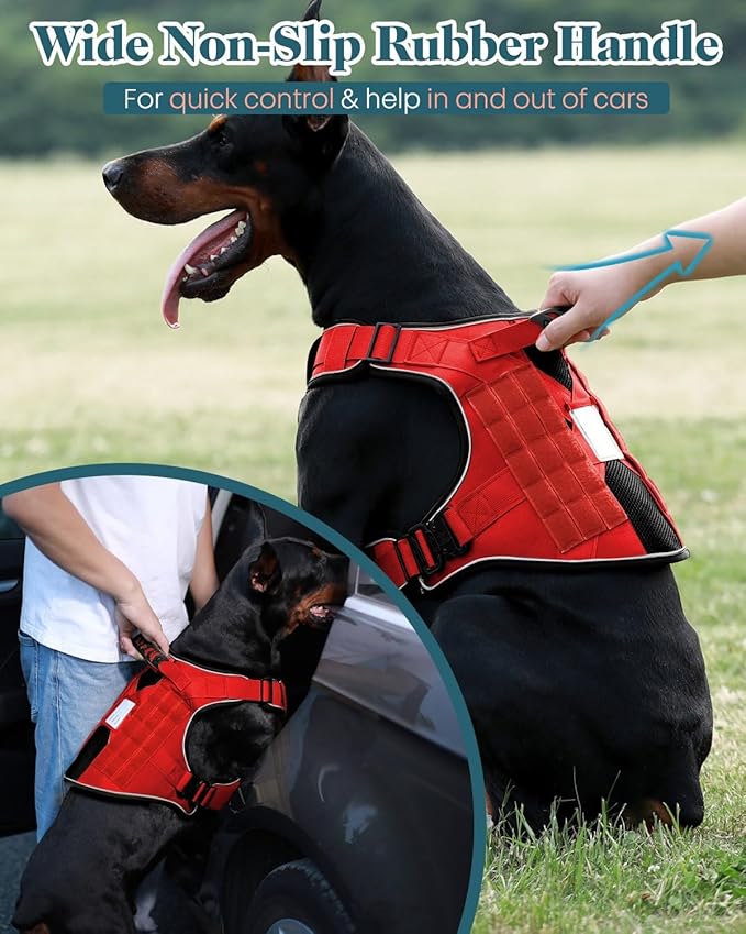 Pink Service Dog in Training Vest Harness for Extra Large Dogs, Reflective Adjustable Heavy Duty Padded Dog Harness, with Front Clip and Metal Buckles Do Not Pet for Training, Hiking