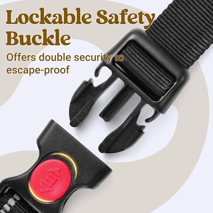 rabbitgoo Dog Harness for Large Dogs, No Pull Pet Harness with Soft Padded Handle, Adjustable Reflective Vest with 3 Buckles, Easy Walking Harness with 2 Leash Clips, Black, L