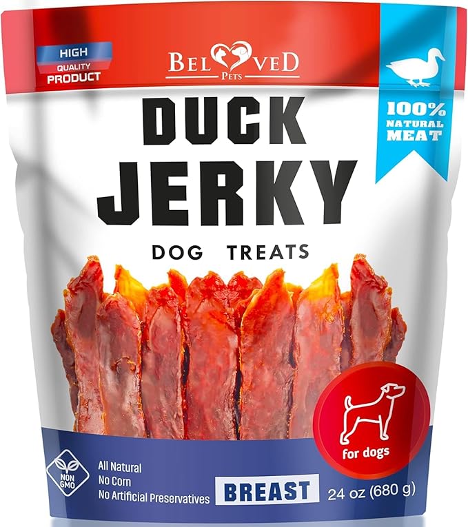 Dog Treats Duck Jerky 1.5 LB - Human Grade Pet Snacks - Natural High Protein Meat Dried Strips - Best Chews for Training Small & Large Dogs - Bulk Soft Pack