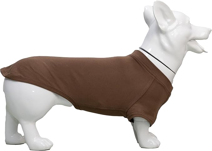 Lovelonglong Pet Clothing Dog Costumes Dachshund Clothes Blank T-Shirt Tee Shirts for Dachshund Dogs,Corgi 100% Cotton Coffee D-S