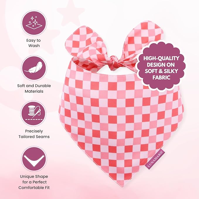 Luxury Pet Birthday Bandanas -Premium & Silky Poly Fabric | 100% Handmade | Custom Shape Dual Layered (Rebel, Large)