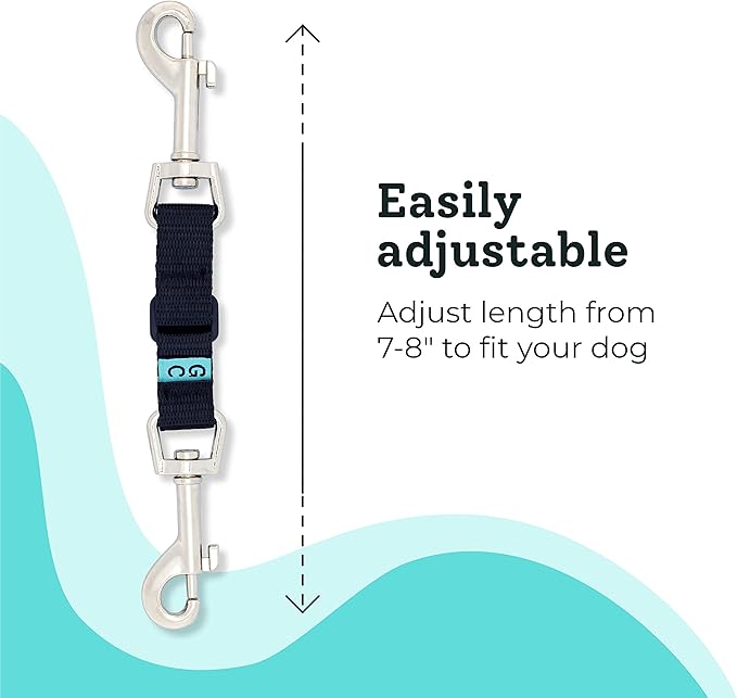 Gentle Creatures Collar Companion - Adjustable Collar Backup Clip for Dog Harness, Prong, Pinch Collar, Gentle Lead - Double Ended Clasp - Safety Clip