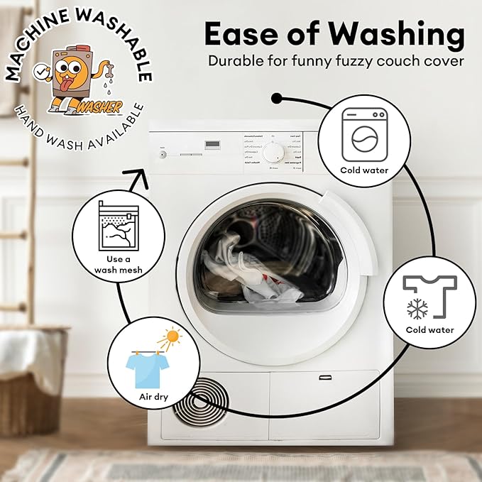 FUNNY FUZZY Pet Couch Cover for Sofa, Calming Dog Bed for Couch, Fluffy Plush Dog Couch Mat for Furniture Protector for Large Medium Small Dogs and Cats, Cream White