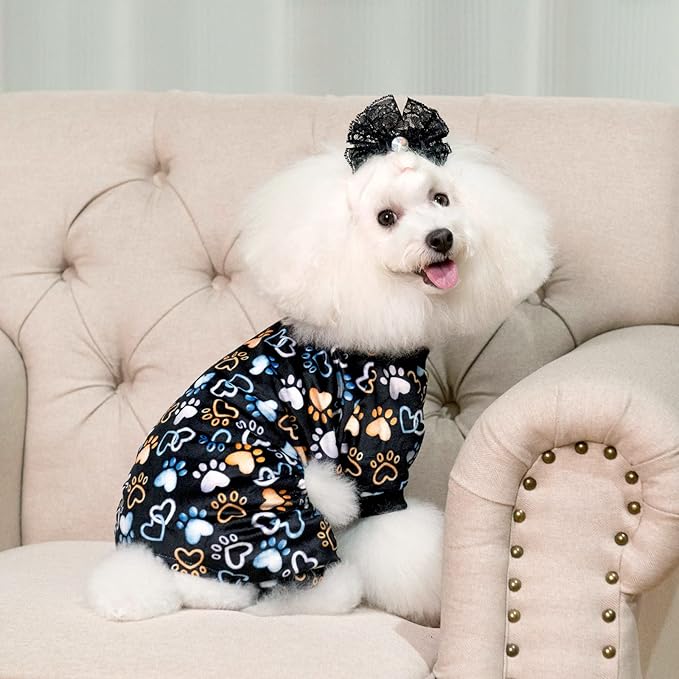 CuteBone Dog Pajamas Costumes Fleece Pet Clothes Puppy Onesie Winter Holiday Cute Cat Jammies Keep Your Pet Warm in The Cold Weather P220S