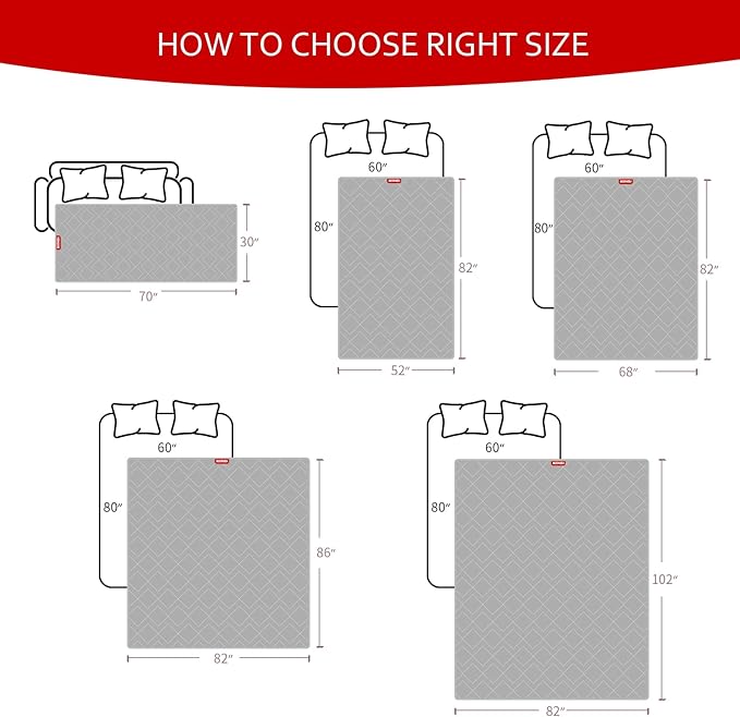 Moonsea Waterproof Couch Cover for Dogs Antislip Washable Blanket Bed Cover Pet Sofa Couch Furniture Protector Cover for Kids Children Dog Cat(30" X 70")