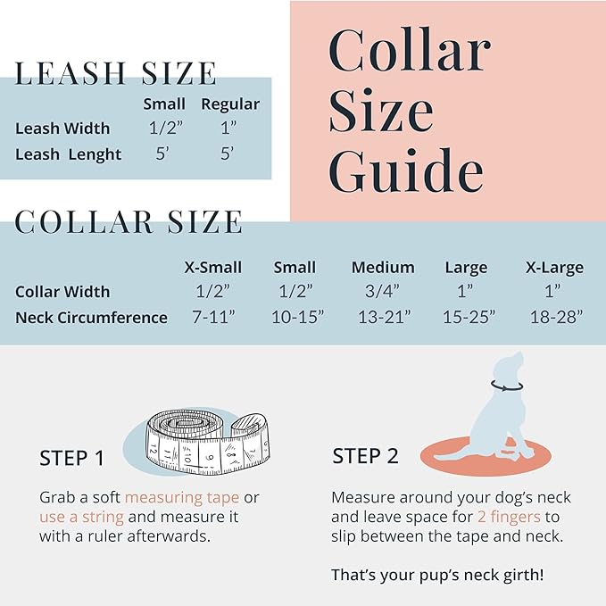 Lucky Love Dog - Adjustable Dog Collar and Leash Set with Easy Click Buckle for Small to Large Dogs, Durable, & Comfortable Collar for Male & Female Dogs, Puppies & Adult Ones - Nacho Combo, Medium