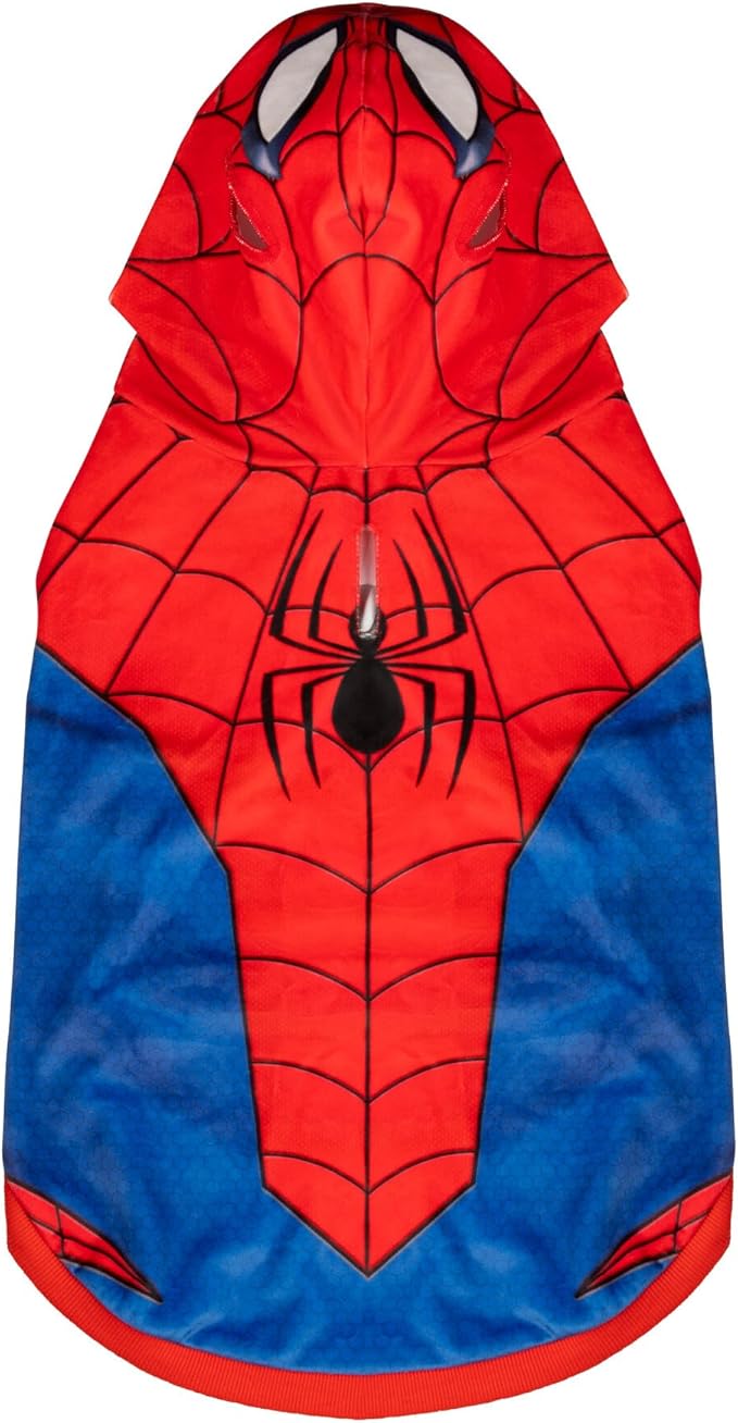 MARVEL Spider-Man Pet Hoodie - Sleeveless Hooded Pet Shirt with Costume Design (Medium)