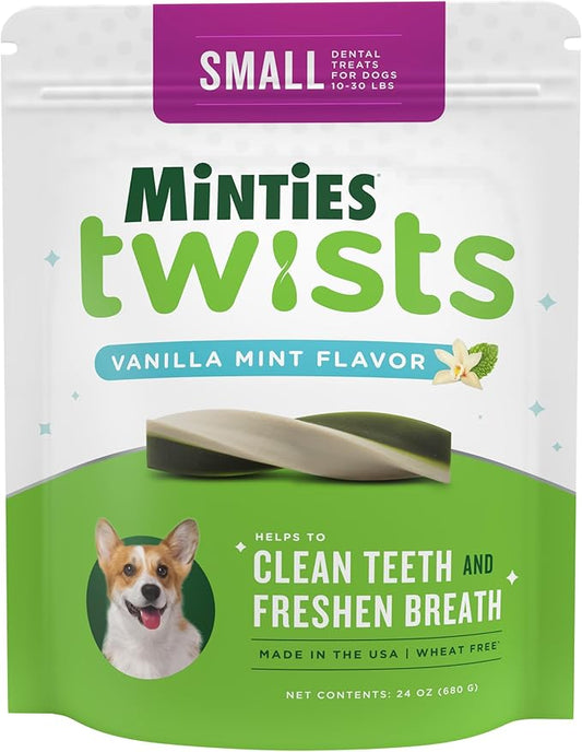 Minties Twists VetIQ Dog Dental Bone Treats, Dental Chews for Tiny/Small Dogs (Under 40 lbs), 40 Count