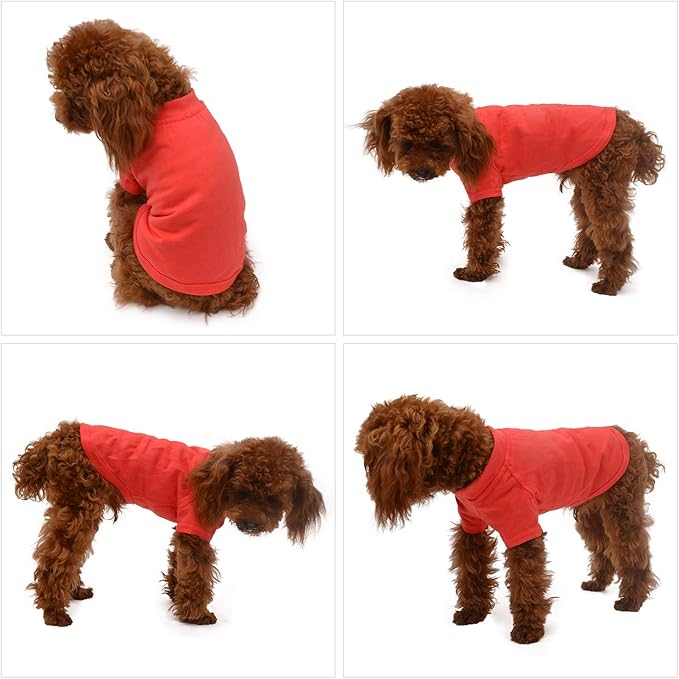 Lovelonglong 2019 Pet Clothing Dog Costumes Basic Blank T-Shirt Tee Shirts for Small Dogs Lobster Pink L