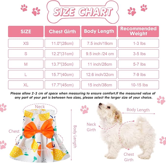 5 Pieces Dog Clothes Girl Dog Dresses Floral Puppy Dresses Pet Cat Princess Bowknot Clothes Cute Puppy Summer Outfits for Yorkie Female Cat Pets, 5 Styles(Cute Style,Small)