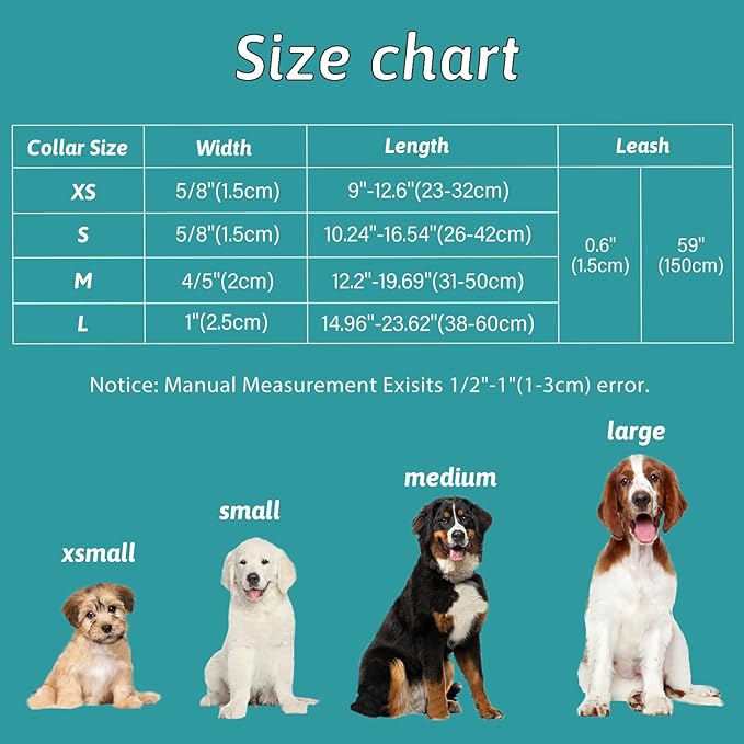 Dog Collar and Leash Set Girls Adjustable Puppy Collars with Floral Bow Tie for Small Medium Large Female Dogs, Tulip, XS