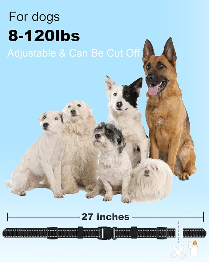 Dog Collar Replacement Strap for Shock, Bark & Training Collars - Adjustable Reflective Nylon Strap, Durable E-Collar Band Compatible with Most Training Receivers (Fits Small, Medium, Large Dogs)