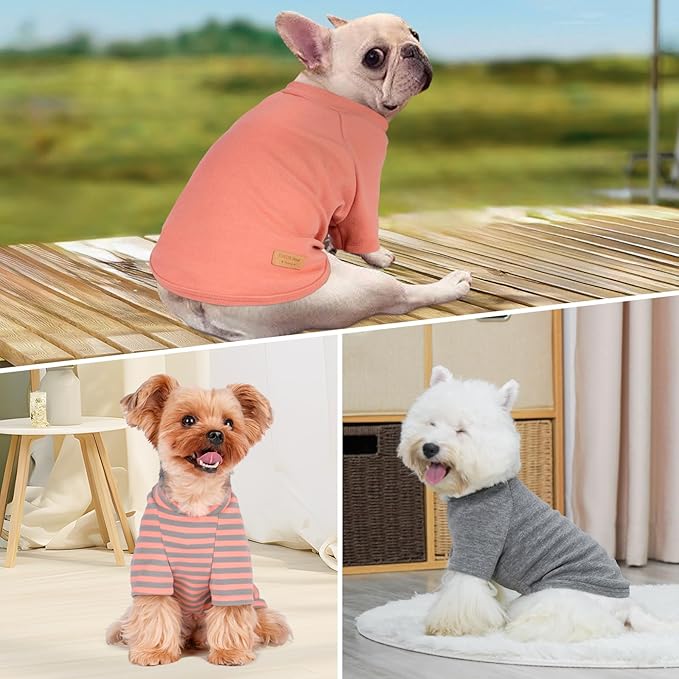 KYEESE 3Pack Dog Sweaters Soft Lightweight Dachshund Clothes Comfort Pullover Dog Sweatshirt Fleece Dog Sweater Dog Sweaters for Medium Dogs Boy Stretchy Dog Coats Dog Clothes