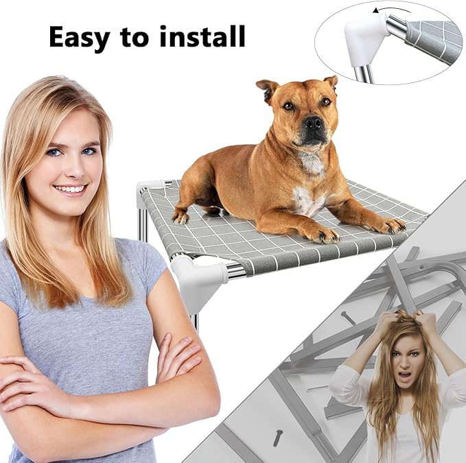 Elevated Pet Bed Dog Cot- Pet Bed for Small Dogs | Raised Dog Bed for Indoor and Outdoor Use for Small Pets