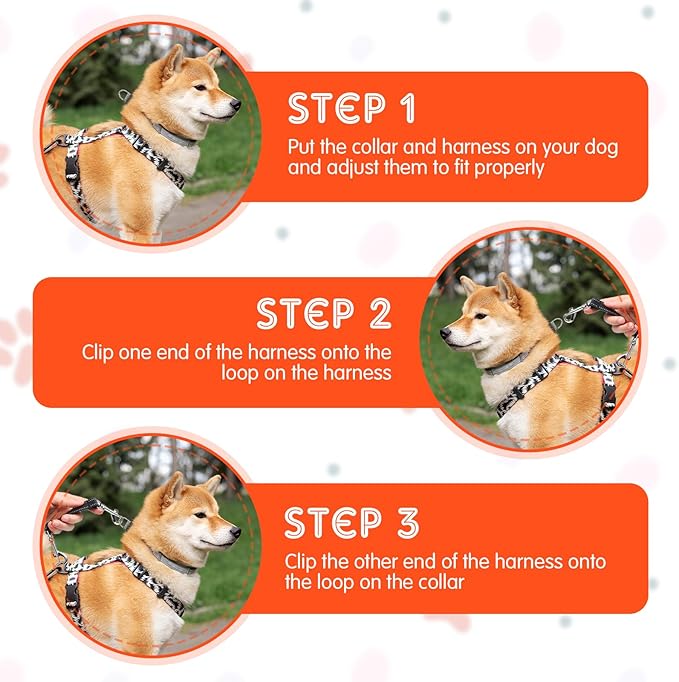 2 PCS Dog Collar Connector Prong Collar Safety Clip Leash Safety Clip Dog Leash Connector Harness to Collar Safety Clip Reflective Double Ended Backup Clasp Leash Connector for Dog Pinch Collar