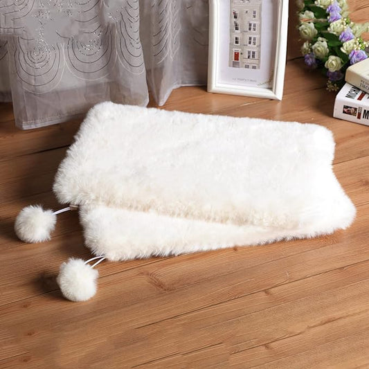 SHENGOCASE 2-Pack 14" x 19.7" Faux Rabbit Fur Cat Dog Bed Cushion Pad Mat, Cat Tree Tower Replacement Cushion Pad for Window Perch Carrier House Cage Crate Kennel