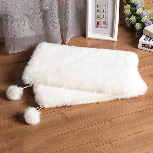 SHENGOCASE 2-Pack 10"x14" Rectangular Faux Rabbit Fur Cat Dog Bed Cushion Pad Mat, Cat Tree Tower Replacement Cushion Pad for Window Perch Carrier House Cage Crate Kennel Furniture