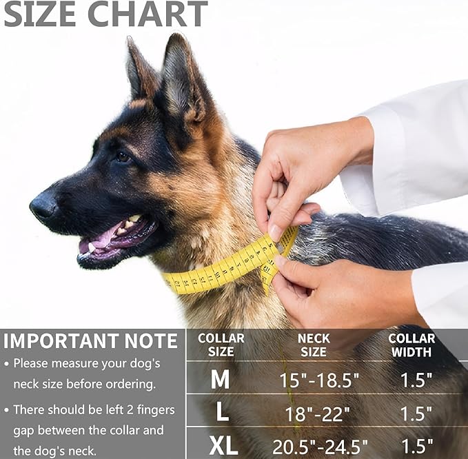 KCUCOP Tactical Dog Collar for Medium & Large Dogs - Military Nylon Heavy Duty Collar with Handle, Reflective Strip & Metal Buckle for Training, Outdoor (Black Reflective, XLarge)