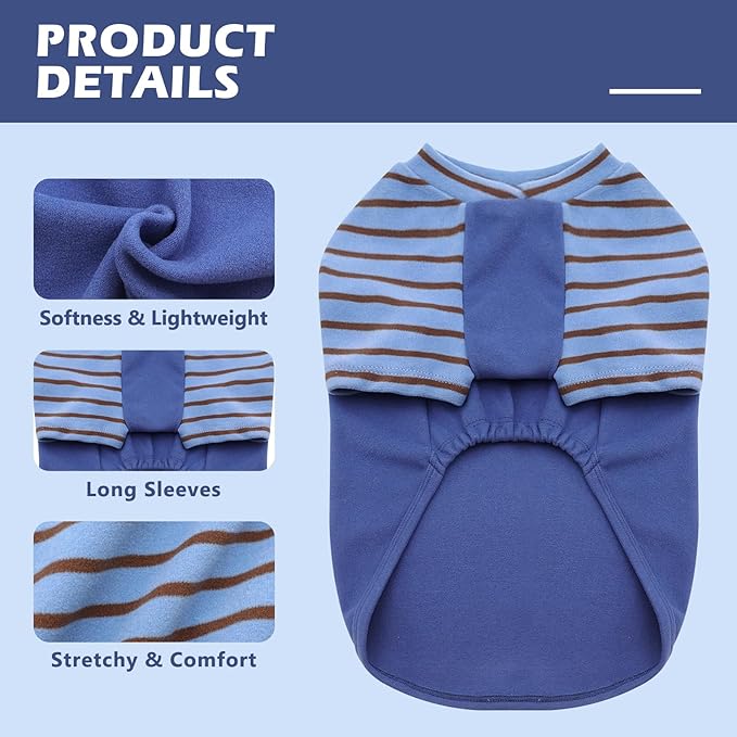 KYEESE 2Pack Dog Sweaters for Small Dogs Male Small Pet Sweaters Stretchy Dachshund Clothes Pullover Fleece Pet Coat Pet Sweatshirt Comfort Lightweight Dog Coats Clothes