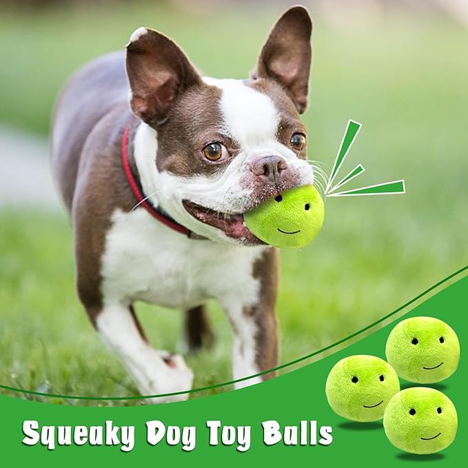 Hide and Seek Dog Toys, Squeaky Interactive Puzzle Dog Toys for Boredom and Stimulation, Dog Enrichment Toys for Small and Medium Dogs (Pea Balls, Pack of 3)