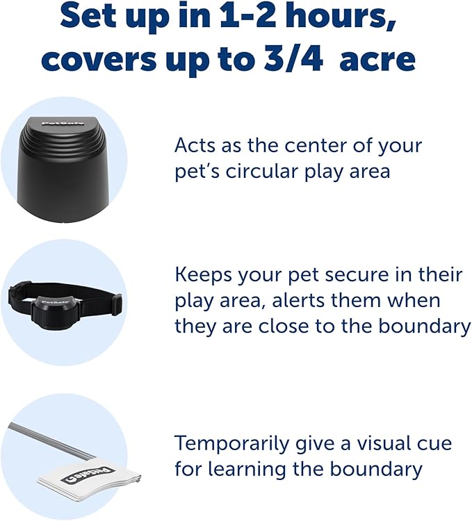 PetSafe Stay & Play Compact Wireless 2-Dog Fence, LCD Screen to Adjust The Circular Boundary, Secure up to 3/4 Acre Area, Use for All Your Pets, Portable System