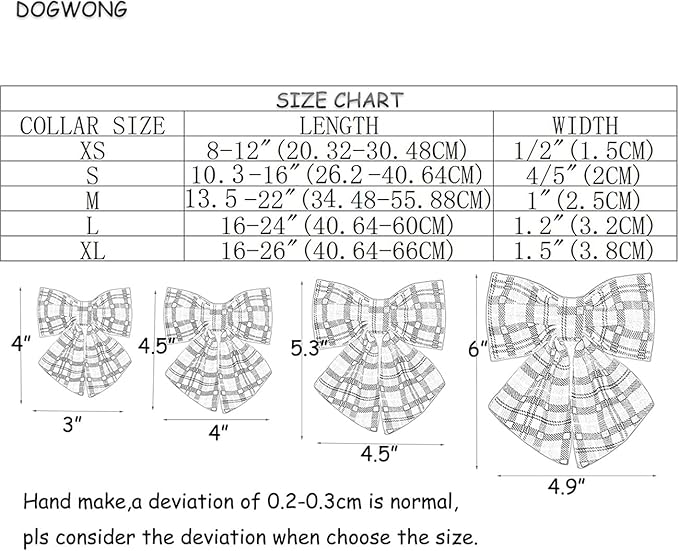 DOGWONG Fall Dog Collar with Bowtie - Fall Dog Collar Soft Cotton Autumn Dogs Necklace - Halloween Puppy Necklace for Small Medium Large Dogs