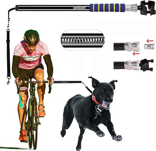 Dog Bike Leash Attachment, Dog Hands Free Leashes Running slatmill for Large Small Dogs Harness Accessories,3 Years Warranty Black