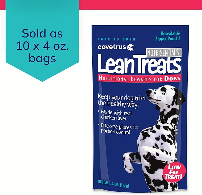 Nutrisential Lean Treats for Dogs - Soft Dog Treats for Small & Medium Dogs - Nutritional Low Fat Bite Size K9 Treats - Chicken Flavor - 10 Pack - 4oz