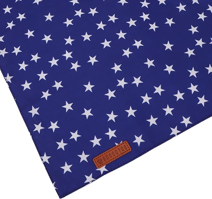 ADOGGYGO Star Dog Bandana 2 Pack, Reversible Red Blue Patriotic Pet Scarf Bib, Adjustable Fit 4th of July Star Bandanas for Small Dogs Pets (Small)