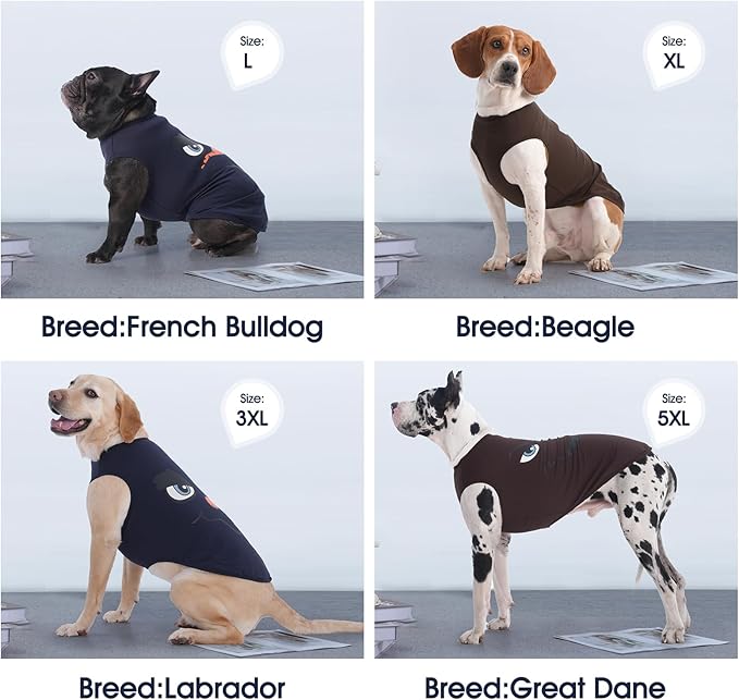 IECOii 2 Pack Pet Tank Top Tee Sleeveless| 2X-Large|Summer Dog Clothes Apparel,Pet Funny Costume Doggy T-Shirts Clothing for Large Dog Puppy Outfit Keep Body Heat Hot Weather Camp Hiking, Navy+Brown