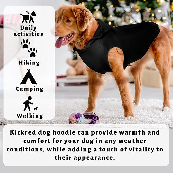 2-Piece Basic Dog Hoodie & Sweatshirt, Soft & Comfy, Superior Comfort & Fit, Dog Security Jumpsuit Sweater with Leash Hole & Pocket, Black & Brown/Sleeveless (XX-Large)
