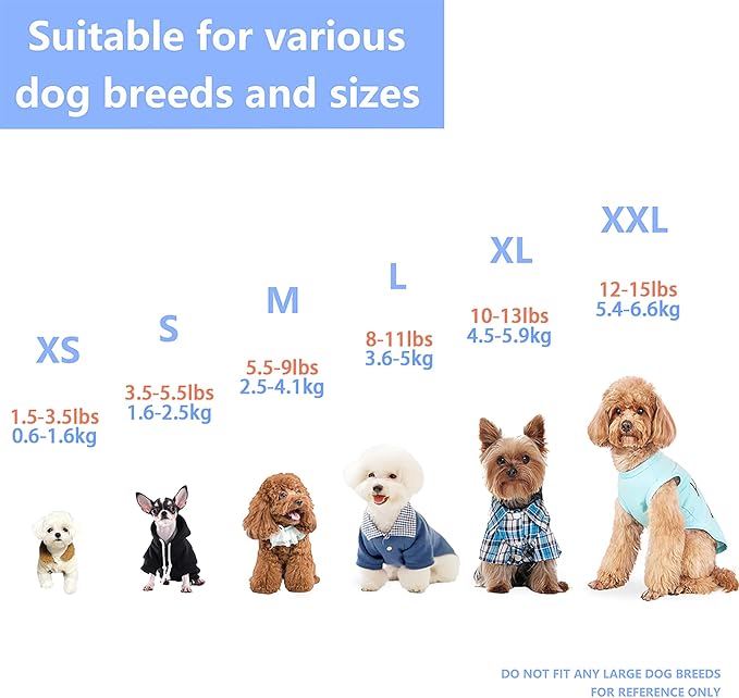 Paiaite Dog Striped Shirt Happy Color Cotton Sleeveless Puppy Dog Shirts Breathable Pet Apparel Tank Top Colorful Puppy Sweatshirt Dog Clothes for Small Medium Dogs Blue L