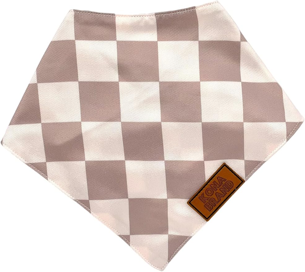 KonaBrandCo- Premium Handmade Dog Bandana | Dual Layered Silky Durable Polyester Fabric | Adjustable Fit Custom Shape- Won't Roll (Medium, CALVIN)