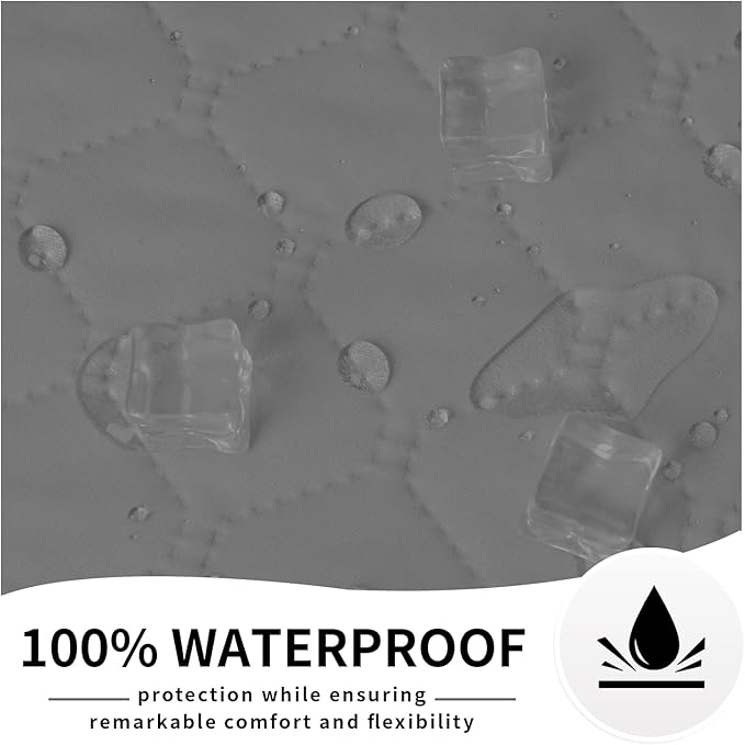 Easy-Going 100% Waterproof Dog Bed Cover Reversible Leak Proof Couch Cover Washable Sofa Cover Furniture Protector Blanket for Pets Kids Children Dog Cat (68x86 Inch, Gray/Light Gray)