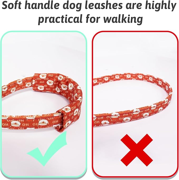 Dog Collar and Leash Set Girls Adjustable Puppy Collars with Christmas Bow Tie for Small Medium Large Female Dogs, Red Santa Claus, S