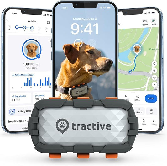 Tractive XL GPS Dog Tracker (50 lbs+) | Real-time Pet Location Tracker | Health & Wellness Alerts | Virtual Fence for Dogs | Dog Collar Attachment (Adventure Edition)