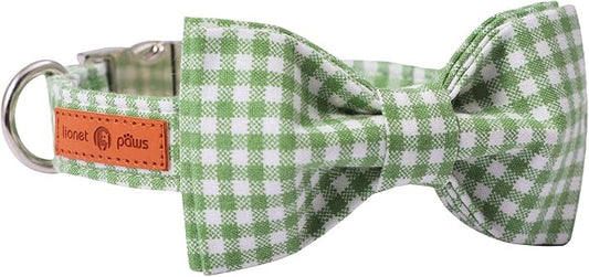 Lionet Paws Dog Collar with Bowtie, Durable Adjustable and Comfortable Collar for X-Small Dogs and Cats, Neck 8-12in