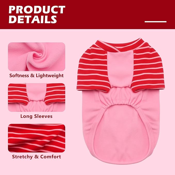 KYEESE 2Pack Stretchy Lightweight Dog Sweater Sweatshirt Fleece Pullover for Small Dogs Male Comfort Soft Coats Dachshund Clothes