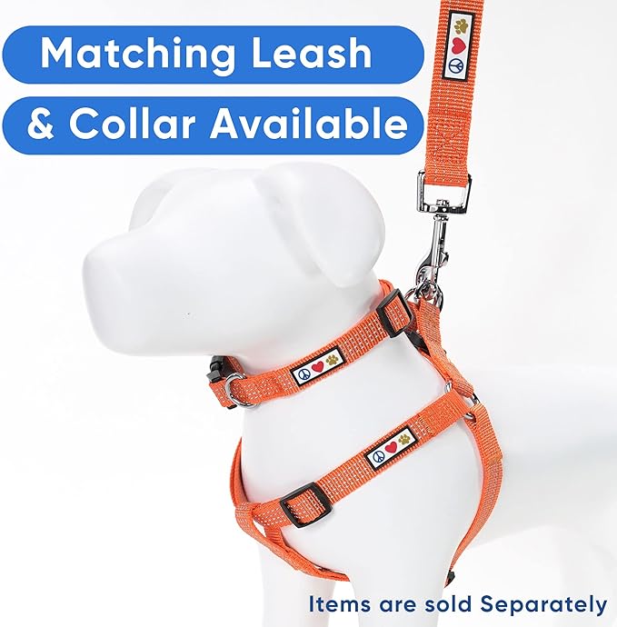 PAWTITAS Reflective Step in Dog Harness or Reflective Vest Harness, Comfort Control, Training Walking of Your Puppy/Dog Extra Small Dog Harness XS Orange Dog Harness