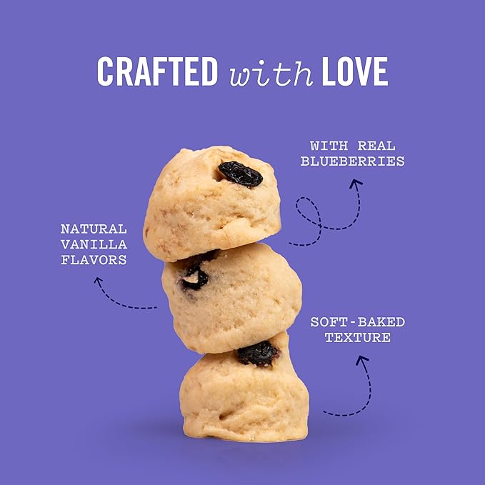 Three Dog Bakery Blueberry Pancake Bites - Dog Treats with Real Blueberries & Vanilla, Dog Training Treats, Puppy Treats, Dog Treat Cookies