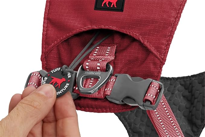 Tuff Pupper Lightweight Dog Harness for Walking | Front & Back Leash Clips | 4-Way Adjustable Fit | Reflective Trim | Easy On/Off Buckles | Lightweight & Breathable | No Pull Design (XS, Red)
