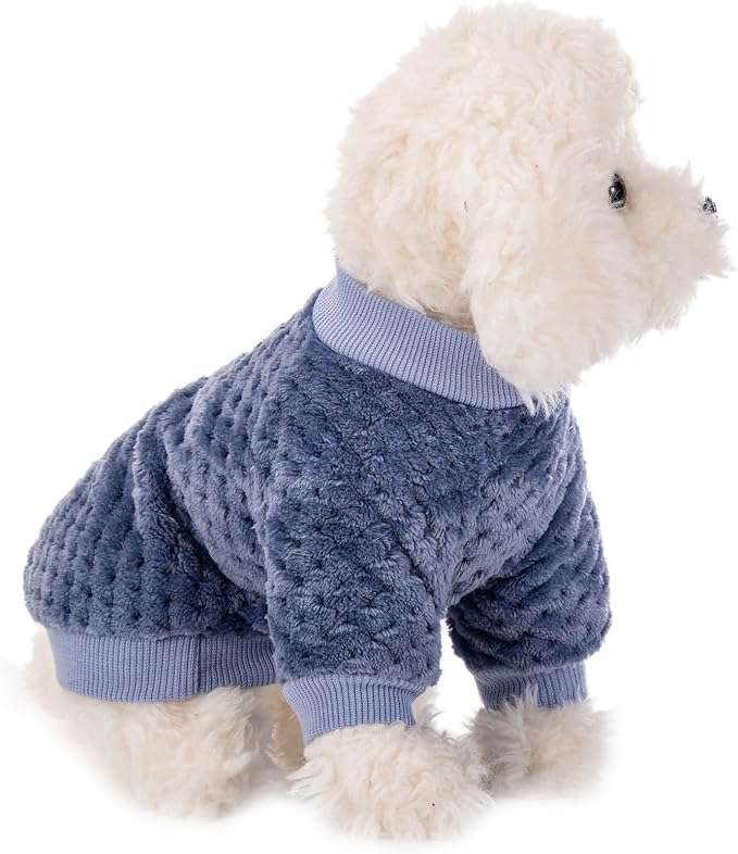 Dog Sweater, 3 Pack Dog Sweaters for Small Medium Dogs or Cat, Warm Soft Flannel Pet Clothes for Dogs Girl or Boy, Dog Shirt Coat Jacket (XX-Large, Grey+Navy+Sky Blue)