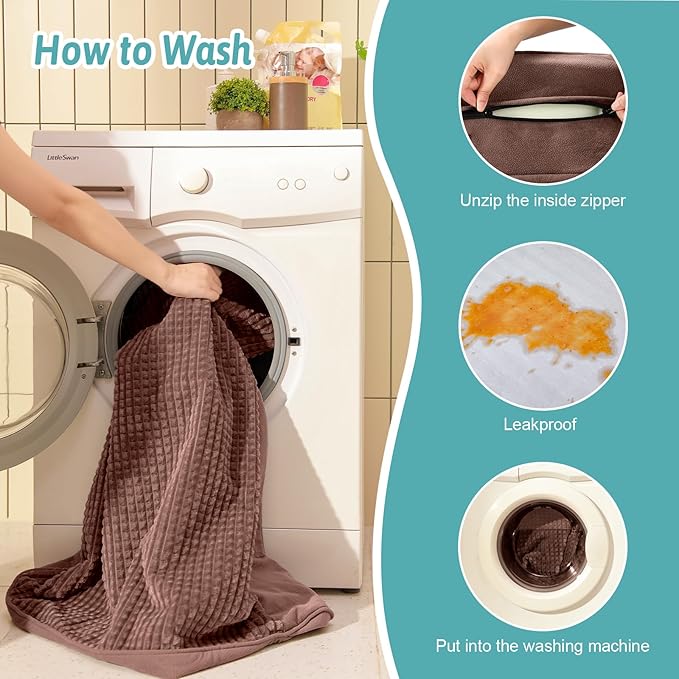 Orthopedic Dog Bed for Extra Large Dog, XL Pet Couch for XLarge Dog, Big Supportive Foam Bolster Sofa with Waterproof Lining Cover, Comfort, Washable, 48x32x7.5 in, U Shape, Brown