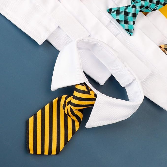Segarty Cat Neck Tie, 6 Pack Cat Necktie with Suit White Collar Adjustable, Pet Tuxedo Costume Outfits for Male Boy Small Dogs Puppies Birthday, Valentine's Day, Wedding