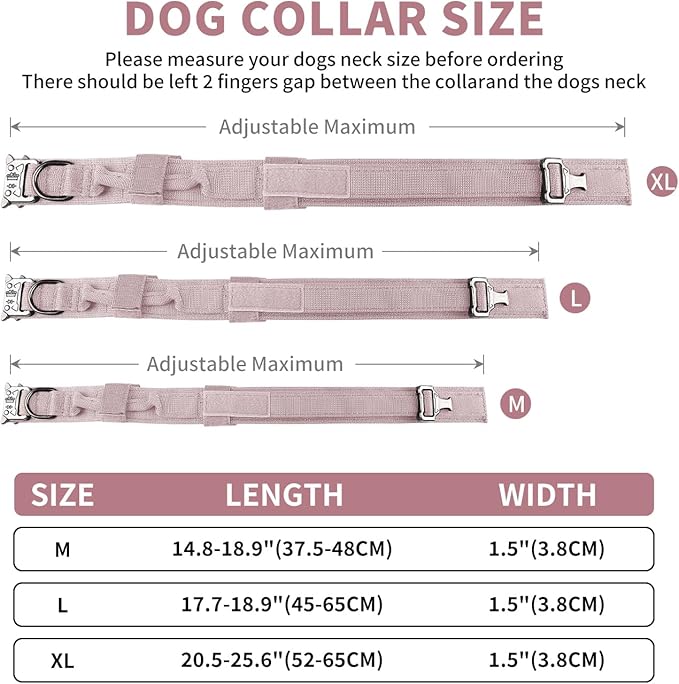 COOYOO Tactical Dog Collar Set, Adjustable Military Nylon Collar with Control Handle and Heavy Metal Buckle for Medium and Large Dogs
