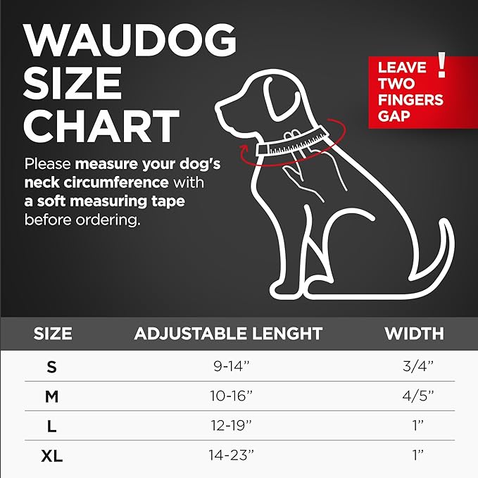 WAUDOG Nylon Dog Collar - Adjustable Dog Collar for Large Dogs, Small & Medium Dogs - Breakaway Puppy Collars for Large Breed Dogs - Boy & Girl Dog Collars with Durable Plastic Buckle and QR Dog Tag