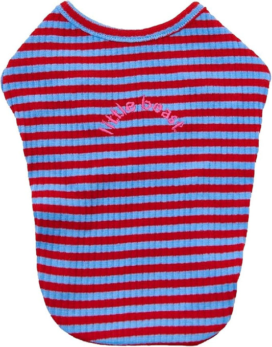 Little Beast Dog Clothes - Pet Clothes for Large, Medium, and Small Dogs (Dog Shirts Come in Multiple Colors and Styles) - Size: Large Dogs, Red/Blue