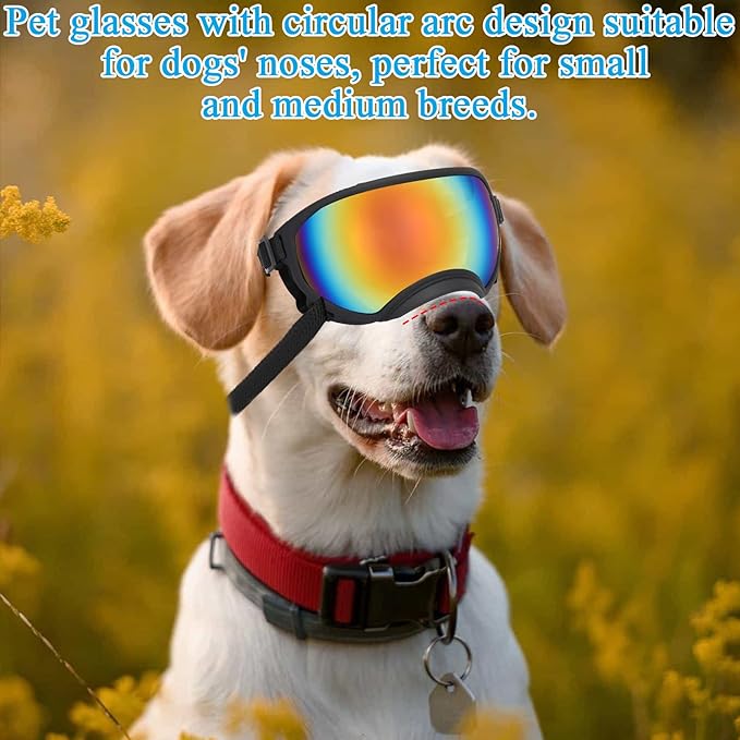 Large Dog Sunglasses with UV Protection and Adjustable Strap for Medium Dogs