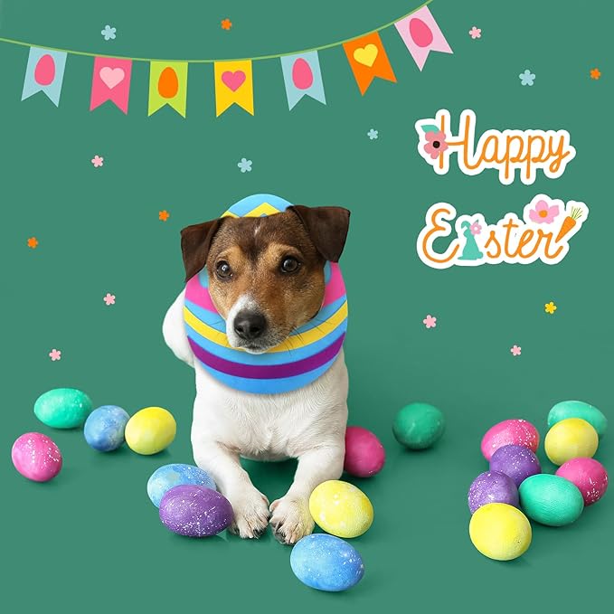 Cute Easter Dog Costume Adjustable Egg Dog Shaped Hat Headwear for Easter Party Pets Cats Festive Bunny Ears Decorative Accessory for Puppy Holiday Dress up(Small)